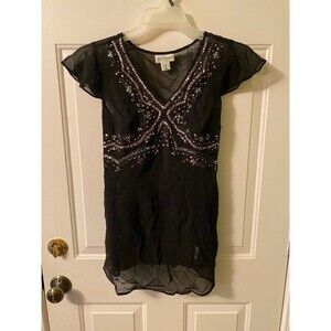 Motherhood Maternity Sequin chiffon top size L